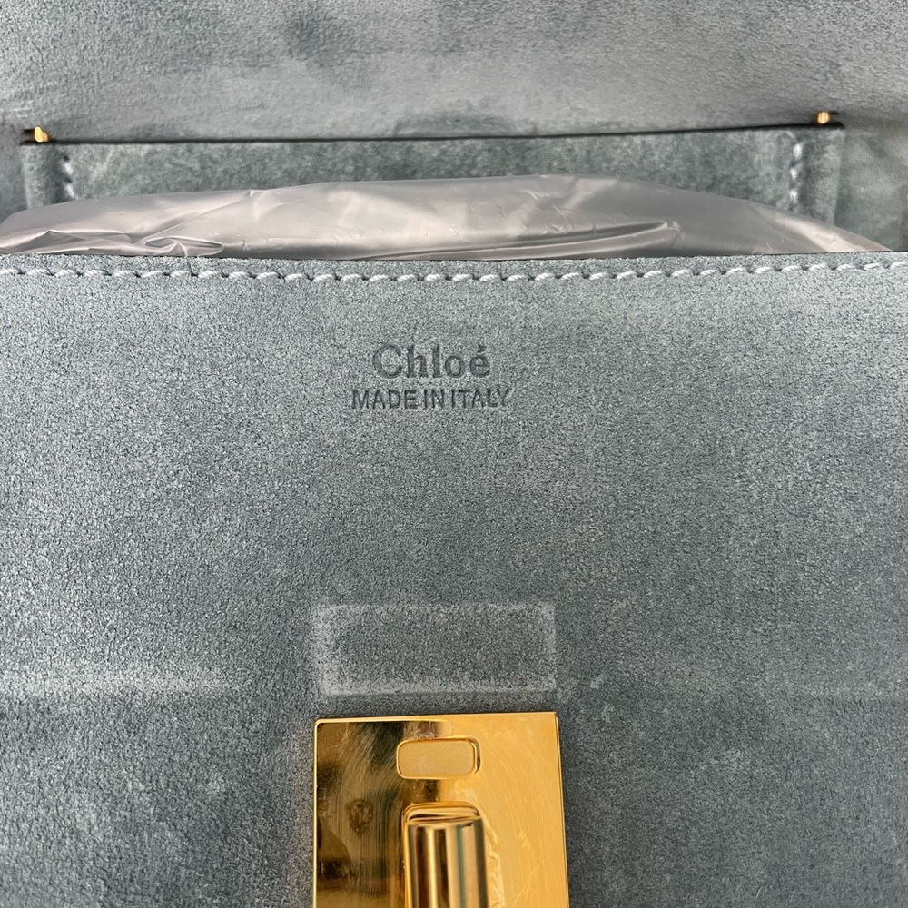 Chloé Drew leather crossbody bag- Cloudy Blue - Picture 8 of 10